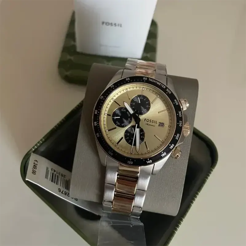 Fossil Autocross Quartz Gold-Tone Men’s Watch- BQ2876